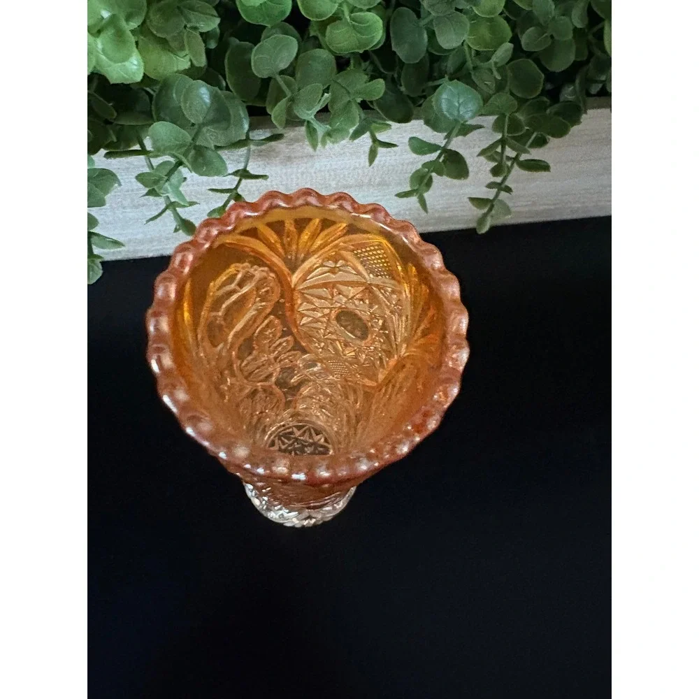 Vintage Imperial Glass Marigold Carnival Glass Bud Vase Fashion Pattern 7.5 Inch